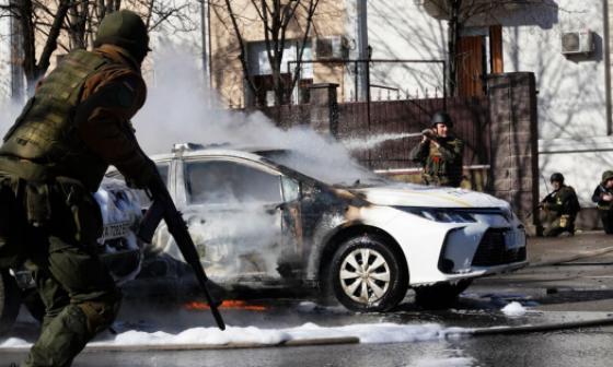 Explosión de un coche en Ucrania. 