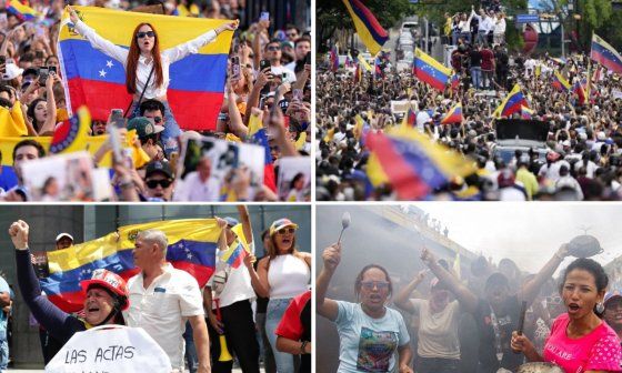 Collage. Protestas en Venezuela tras elecciones 2024