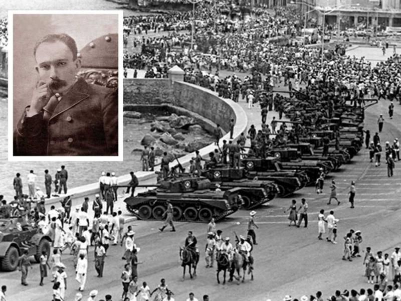 José Martí, y desfiles de tanques en El Malecón de La Habana.