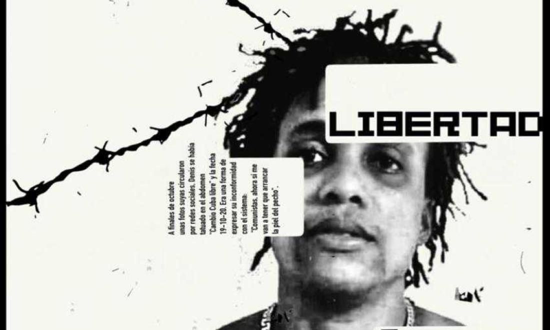 Cartel por la libertad de Denis Solís.