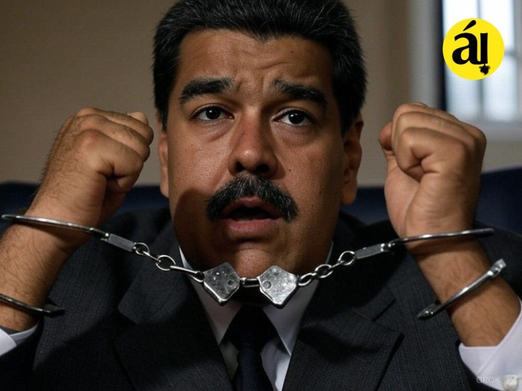 Nicolás Maduro arrestado. |  Imagen:  Árbol Invertido (generada con IA)