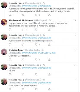 Tuit-respuesta del Viceministro Fernando Rojas y algunas reacciones.